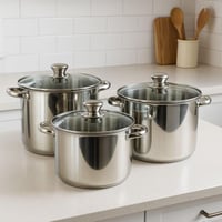 طقم قدور ستانلس ستيل أنيق وعملي