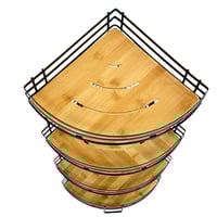 رف زاوية معدني خشبي – 4 طوابق