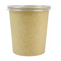 أكواب ورقية مع أغطية بلاستيكية شفافة 5 قطع