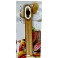 ملعقة شوربة سيليكون غير لاصقة بمقبض خشبي (قطعة وحد...