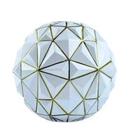 كرة ديكور خزفية بتصميم هندسي ذهبي