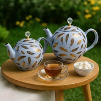 براد شاي تركي بطبعه ريش -ذهبي