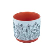 أصيص نباتات سيراميكي بنقشة أعشاب طبيعية