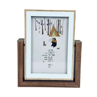 إطار صور خشبي مزود بديكور غابة وبطاقات مطبوعة