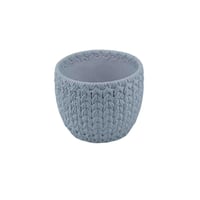 أصيص زخرفي بتصميم الحياكة – رمادي فاتح