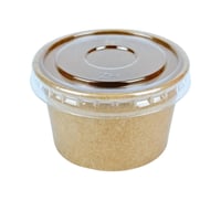 أوعية طعام ورقية بغطاء شفاف – بني كرافت 25 قطعة