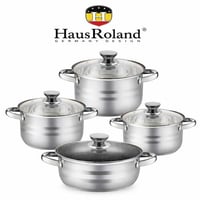 طقم قدور هوس رولاند ستانلس ستيل 8 قطع تصميم ألماني...