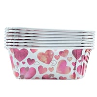 صواني ورقية مستطيلة مزينة بقلوب