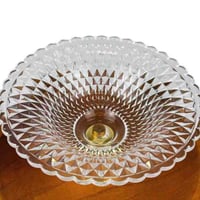 وعاء تقديم أنيق مكون من طبق خشبي وقاعدة زجاجية فاخ...