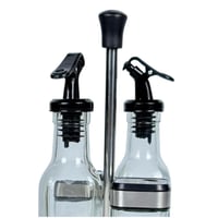 طقم تنظيم المطبخ للزيت والبهارات مع ستاند معدني