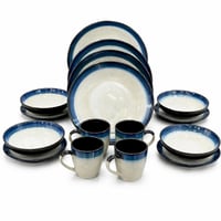 طقم سفرة بورسلان فاخر بتدرج أزرق – تصميم عصري أنيق...