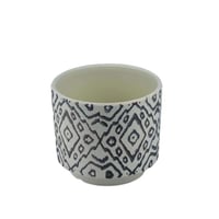 أصيص سيراميك بنقشة هندسية