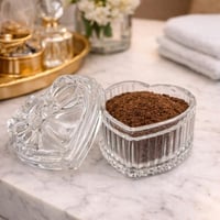 علبة كريستال على شكل قلب بغطاء فيونكة فاخرة لحفظ ا...