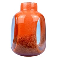 مزهرية ديكور زجاجية بلون برتقالي عصري