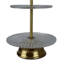 ستاند تقديم كريستال مضيء بطبقتين