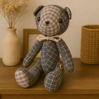 دمية دب قماشية كلاسيكية باللون الأزرق