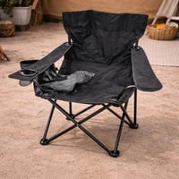 كرسي تخييم قابل للطي مع حامل كوب