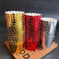 قوالب كب كيك ورقية ذهبية فاخرة 50 كوب