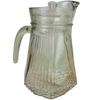 طقم عصير زجاجي فاخر بلون كهرماني