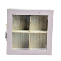 صندوق عرض خشبي صغير بأربع خانات