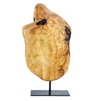 قطعة ديكور خشبية طبيعية بقاعدة حديد