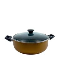 قدر طهي بغطاء زجاجي – مقاس 28 سم