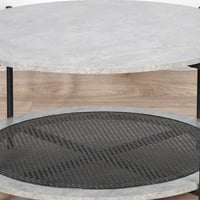 طقم طاولات خدمة 5 قطع من الخشب والرتان