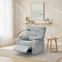 كرسي استرخاء فخم هزاز دوار مع حامل جوال رمادي