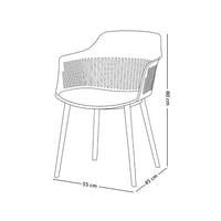 كرسي مودرن بلاستيك مع تنجيد قماش كاكي