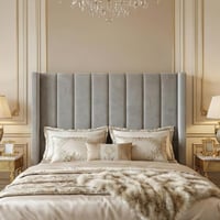 سرير خشبي بتنجيد مخملي فاخر 120×200 سم