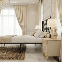 هيكل سرير معدني ذهبي 90×190 سم