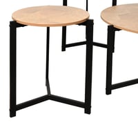 طقم طاولات خدمة 5 قطع خشبي بأرجل معدنية