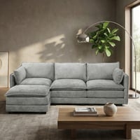 كنبة زاوية مودرن قماش عملية رمادي