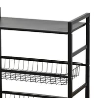 وحدة رفوف معدنية متحركة 3 أدوار أسود