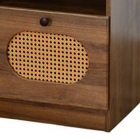 درج تخزين مودرن خشبي مع رف وباب راتان