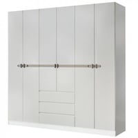 دولاب ملابس مودرن خشبي 6 باب رمادي فاتح