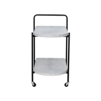 عربة تقديم عصرية من الخشب والمعدن رمادي