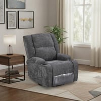 كرسي لواني استرخاء فخم هزاز دوار قماشي مودرن رمادي...