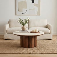 طاولة خدمة مفردة مودرن سطح رخام بقاعدة خشبية