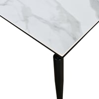 طاولة طعام رخام بأرجل معدنية 4 كراسي رمادي