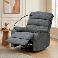 كرسي استرخاء فاخر هزار دوار بحامل جوال رمادي غامق