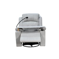 كرسي استرخاء هزاز دوار بطاولة وحامل جوال رمادي فات...