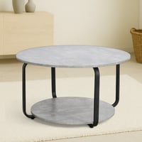 طاولة خدمة مفردة مع قاعدة خشبية رمادي