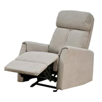 كرسي استرخاء هزاز فخم قماشي بيهكل معدني كافيه