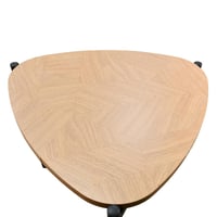 طقم طاولات خدمة 3 قطع خشب بأرجل معدنية