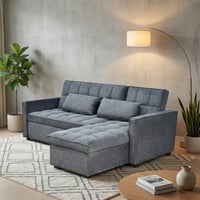 كنبة زاوية مودرن قماش قابلة للتحويل إلى سرير – رما...