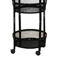 وحدة رفوف متحركة معدنية 3 أدوار أسود