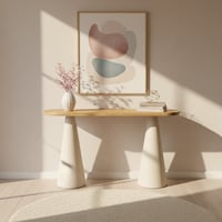 كونسول مودرن بيج وخشب – تصميم معاصر للمداخل وغرف ا...