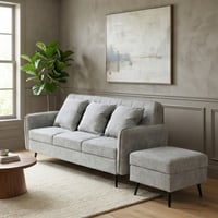 كنبة مودرن 3 مقاعد قماش مع صندوق تخزين