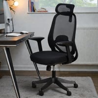 كرسي مكتب مودرن دوار قابل للتعديل أسود